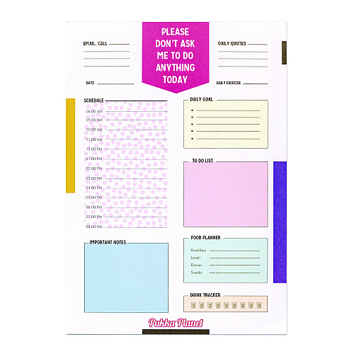 PUKKA PAD Eco Daily Planning Pad, Pukka Planet Artwork/Formatting, 9.84 x 7.48, White/Multicolor Sheets, 60-Days: Undated (9741SPP)