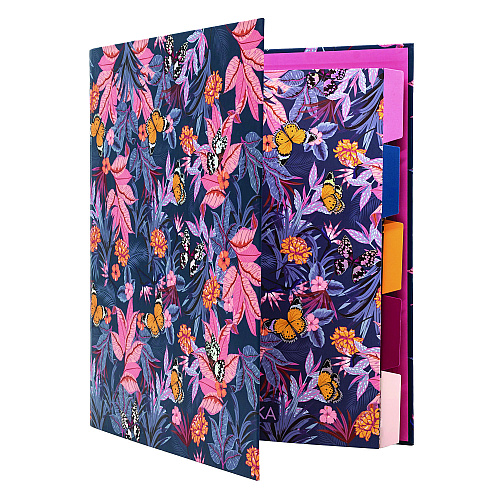 PUKKA PAD Rollbound Binder, 3 Rings, 1" Capacity, 11 x 8.5, Blue/Pink/Yellow (9607BLM)