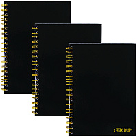 PUKKA PAD B5 Size Notebook, 1 -Subject, Medium/College Rule, Black Cover, (80) 9.8 x 6.9 Sheets, 3/Pack (9375CD)