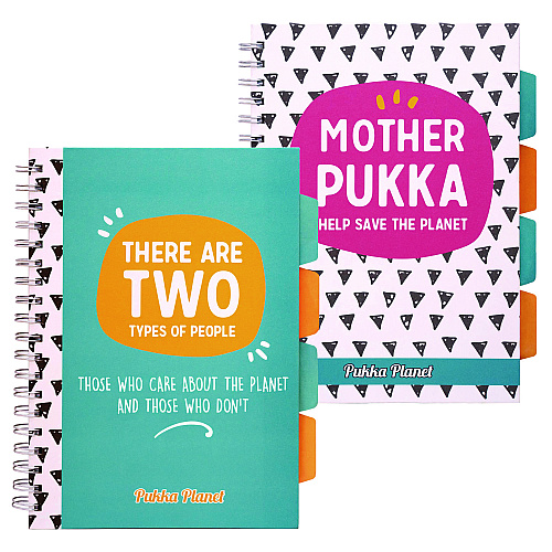 PUKKA PAD B5 Size Eco Project Book, 4-Subject, Medium/College Rule, Assorted Multicolor Covers, (100) 9.8 x 6.9 Sheets, 2/Pack (9702SPP)