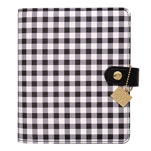 PUKKA PAD Personal Planner, Chequered, 7.48 x 6.42, Black/White Cover, 12-Month, Undated (9183CD)