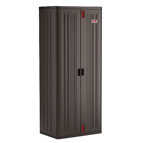 Suncast Commercial Tall Storage Cabinet, Five Shelves: One Fixed, Four Adjustable, 30" x 20.25" x 72", Gray (BMCCPD7204)