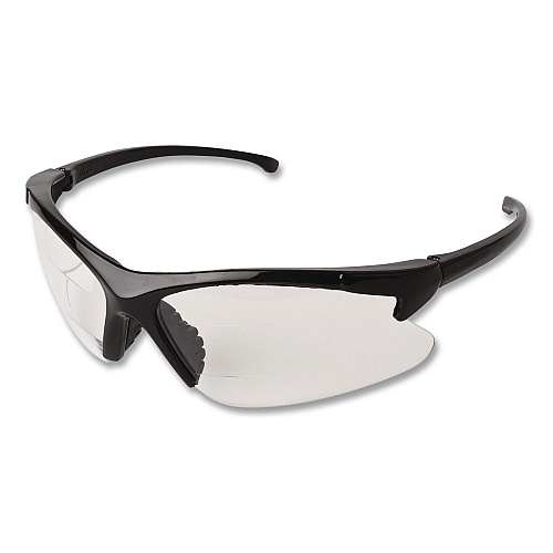 KleenGuard V60 30-06 Dual Readers Safety Glasses, 2.5+ Diopter, Black Half Frame, Clear Dual Lens, 6/Box (20389)