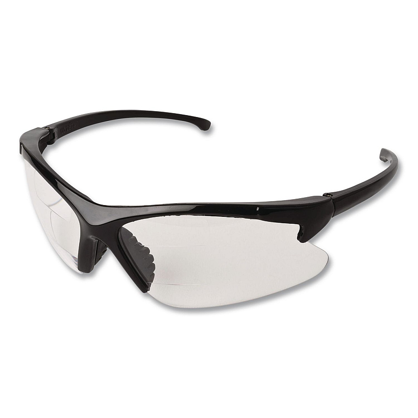 KleenGuard V60 30-06 Dual Readers Safety Glasses, 2.5+ Diopter, Black Half Frame, Clear Dual Lens, 6/Box (20389)