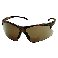 KleenGuard V60 30-06 Readers Safety Sunglasses, 1.5+ Diopter, Tortoise Half Frame, Smoke Dual Lens, 6/Box (19872)