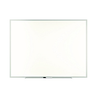 TRU RED Melamine Dry Erase Board, 48" x 36", White Surface, Gray/Natural Aluminum Frame (TR59354)