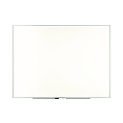 TRU RED Melamine Dry Erase Board, 48" x 36", White Surface, Gray/Natural Aluminum Frame (TR59354)