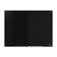 TRU RED Tempered Glass Dry Erase Board, 48" x 36", Black Surface (TR61200)