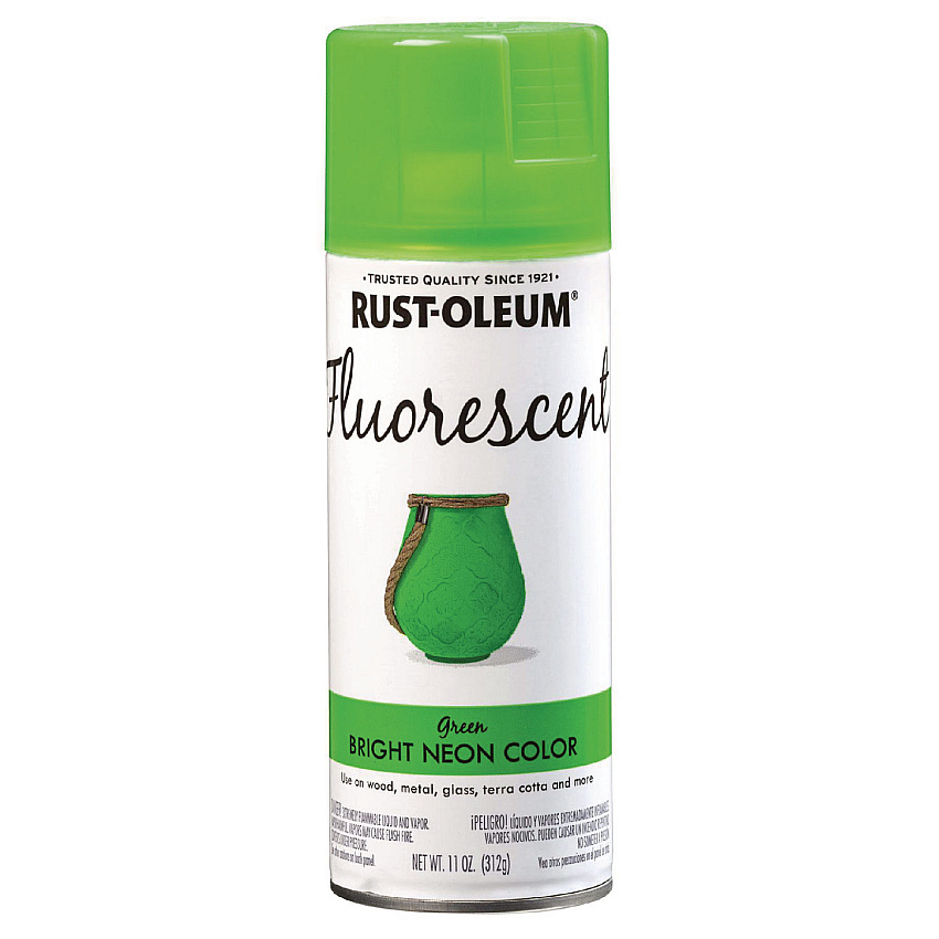 Rust-Oleum Specialty Fluorescent Spray Paint, Flat Fluorescent Green, 11oz Aerosol Can (342417EA)