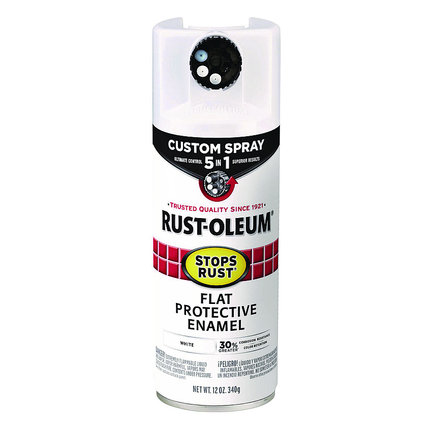 Rust-Oleum Stops Rust 5-in-1 Spray Paint, Flat White, 12 oz Aerosol Can (376856EA)