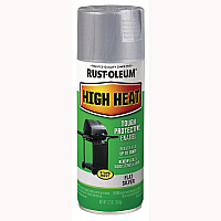 Rust-Oleum High Heat Enamel Spray Paint, Flat Silver, 12 oz Aerosol Can, 6/Carton (7716830)