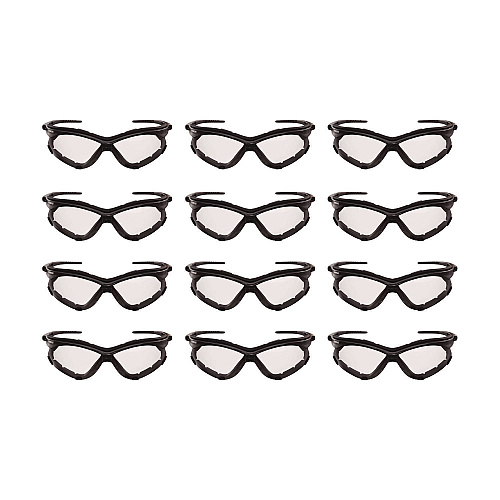 KleenGuard V30 Nemesi Foam Safety Glasses, Black Nylon Frame, Clear Polycarbonate Lens, 12/Carton (65335)