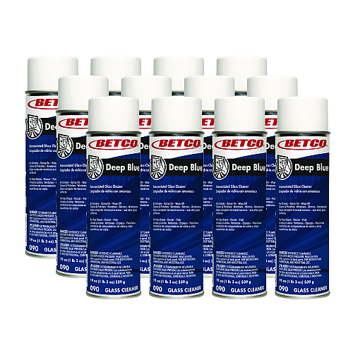 Betco Deep Blue Glass and Surface Cleaner, Characteristic Scent, 19 oz Aerosol Can, 12/Carton (902300)