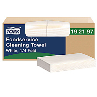 Tork Foodservice Cleaning Towel, 1-Ply, 5 x 10.75, White, 150 Sheets/Carton (192197)