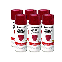 Rust-Oleum Specialty Glitter Spray Paint, Glitter Red, 10.25 oz Aerosol Can, 6/Carton (268045)
