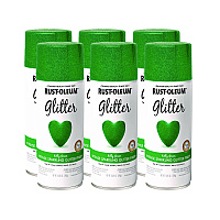 Rust-Oleum Specialty Glitter Spray Paint, Glitter Kelly Green, 10.25 oz Aerosol Can, 6/Carton (277781)