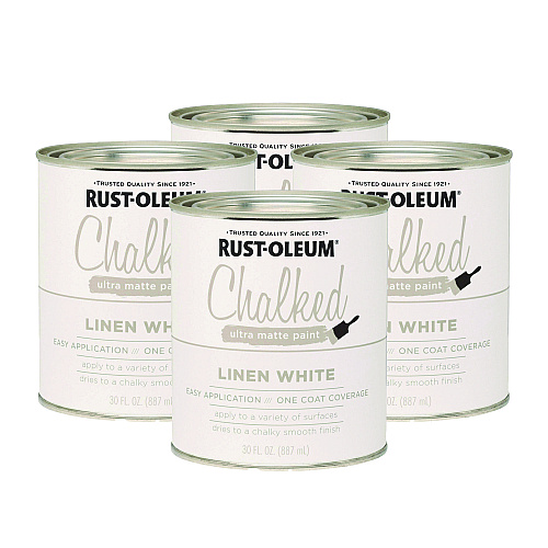 Rust-Oleum Ultra Matte Chalked Paint, Matte White, Quart Can, 2/Carton (285140)