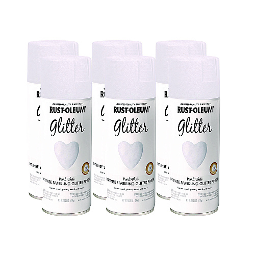 Rust-Oleum Specialty Glitter Spray Paint, Glitter White, 10.25 oz Aerosol Can, 6/Carton (299426)