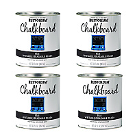 Rust-Oleum Chalkboard Paint, Matte Black, Quart Can, 4/Carton (301450)