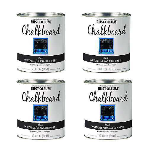 Rust-Oleum Chalkboard Paint, Matte Black, Quart Can, 4/Carton (301450)