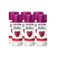 Rust-Oleum Specialty Glitter Spray Paint, Glitter Pink, 10.25 oz Aerosol Can, 6/Carton (301818)