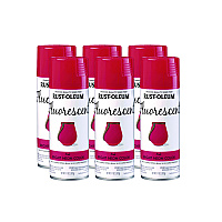 Rust-Oleum Specialty Fluorescent Spray Paint, Flat Fluorescent Pink, 11 oz Aerosol Can, 6/Carton (342569)