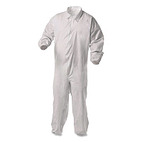 KleenGuard KGA35 Liquid and Particle Protection Coveralls, Elastic Wrist and Ankles, Medium, White, 25/Carton (38926)