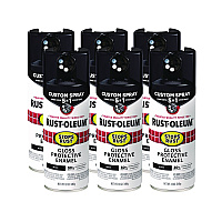 Rust-Oleum Stops Rust 5-in-1 Spray Paint, Gloss Black, 12 oz Aerosol Can, 6/Carton (376884)