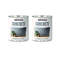 Rust-Oleum Concrete Interior Wall Paint, Flat Charcoal Gray, Quart Can, 2/Carton (379906)