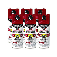 Rust-Oleum Stops Rust 5-in-1 Spray Paint, Gloss Regal Red, 12 oz Aerosol Can, 6/Carton (376895)