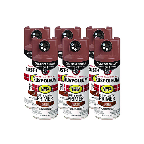 Rust-Oleum Stops Rust 5-in-1 Spray Paint, Rusty Metal, 12 oz Aerosol Can, 6/Carton (384755)