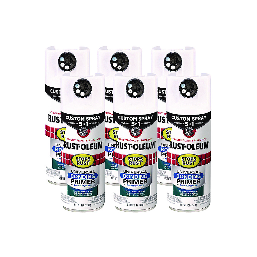 Rust-Oleum Stops Rust 5-in-1 Spray Paint, White, 12 oz Aerosol Can, 6/Carton (384759)