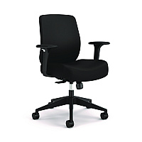 Altern Upholstered Back Task Chair, 16.5 To 19.56 Seat Height, Black Seat, Black Back, Black Base