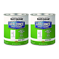 Rust-Oleum Appliance Epoxy Gloss Paint, Gloss White, 1 qt Bucket/Pail, 2/Carton (241168)