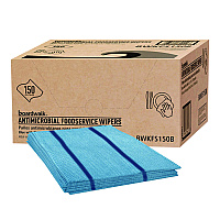 Boardwalk Antimicrobial Foodservice Wipers, 1-Ply, 12 x 21, Blue, 150/Carton (BWKFS150B)
