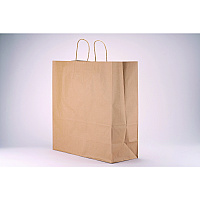 Kari-Out Kraft Paper Bags, Natural Twisted-Paper Handles, 18" x 7" x 18.5", Brown Kraft, 200/Bundle (1200180)