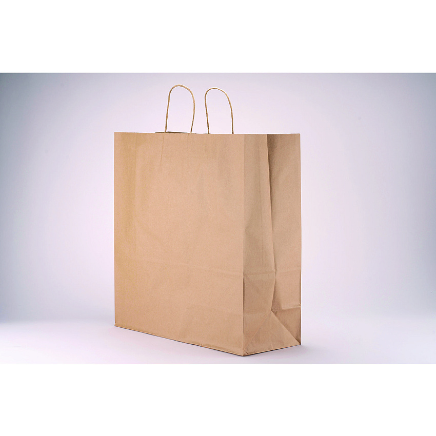 Kari-Out Kraft Paper Bags, Natural Twisted-Paper Handles, 18" x 7" x 18.5", Brown Kraft, 200/Bundle (1200180)