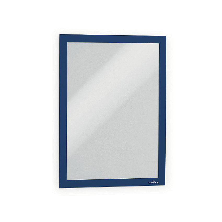 Durable Infoframe DURAFRAME Self Adhesive Double Sided Sign Holder, 9.5 x 12, Dark Blue Frame, 2/Pack (476807)