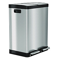 HLS Commercial Fire-Resistant Step Pedal Trash Can and Recycle Bin, 16 gal, Plastic/Stainless Steel, Silver (HLSS16RFR)