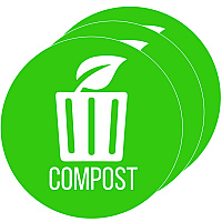 HLS Commercial Vinyl Decals, Compost, 4" Diameter, Green/White, 3/Pack (HLSKERCCOMP3)