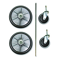Rubbermaid Commercial 8" Ball Bearing Wheel and 4" Swivel Stem Caster Kit with Axle for Microfiber Cleaning Cart, (2) Wheels, (2) Casters (9T94M1)