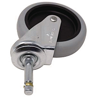 Rubbermaid Commercial 4" Swivel Stem Caster with Insert for Janitor Cart 2000, Grip Ring Stem, Black/Gray/Silver (6173L1)