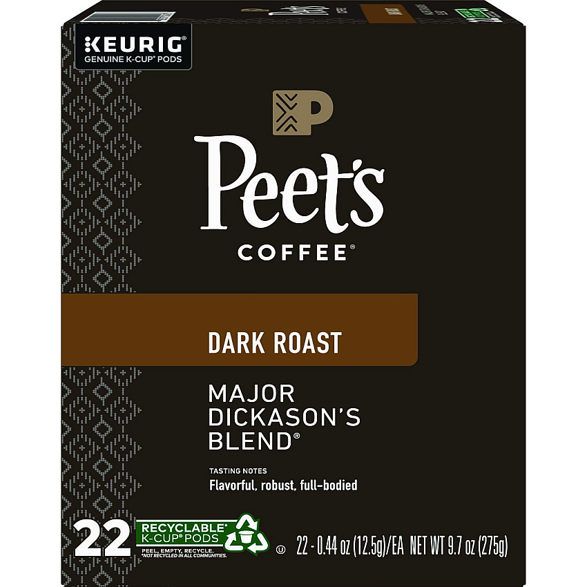 Peet's Coffee & Tea Major Dickason's Blend K-Cups, 22/Box (6547)