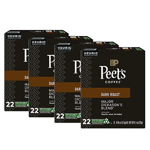 Peet's Coffee & Tea Major Dickason's Blend K-Cups, Regular, 88/Carton (6547CT)