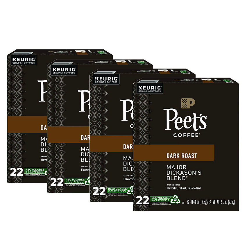 Peet's Coffee & Tea Major Dickason's Blend K-Cups, Regular, 88/Carton (6547CT)