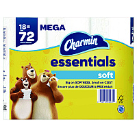 Charmin&reg; Essentials Soft Standard Toilet Paper, 2-Ply, 330 Sheets, 18 Rolls (04535)
