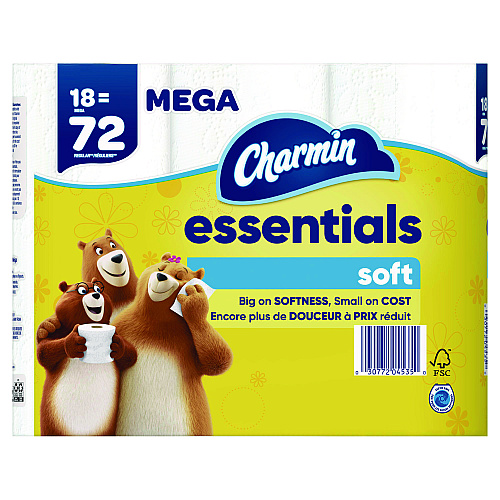 Charmin&reg; Essentials Soft Standard Toilet Paper, 2-Ply, 330 Sheets, 18 Rolls (04535)