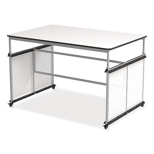 Luxor MBS Classroom Science Lab Makerspace Table, Rectangular, 60.25 x 39.25 x 38, White Top, Gray Base/Legs (DTTB001)