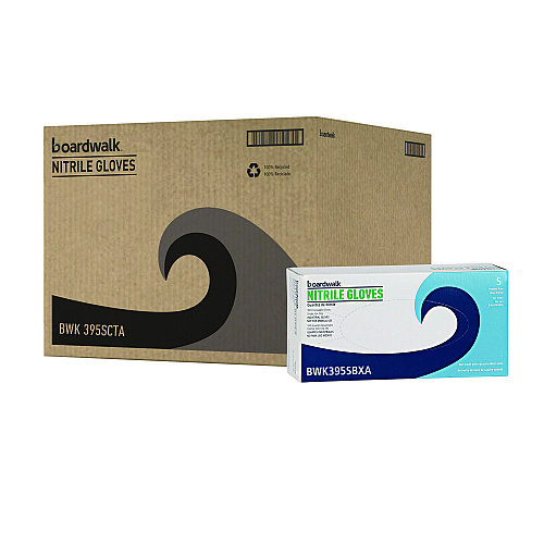 Boardwalk 395 Series Disposable General-Purpose Nitrile Gloves, Powder-Free, Small, 5 mil Thick, 9.5" Long, Blue, 100/Box, 10 Boxes/CT (395SCTA)