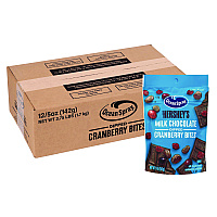 Ocean Spray Milk Chocolate Dipped Cranberry Bites, Cranberry/Chocolate, 5 oz Bag, 12/Carton (22002299)